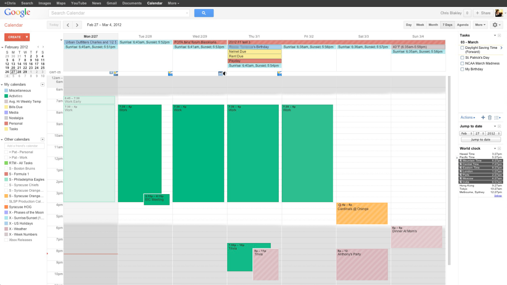 Google Calendar Sunrise/Sunset Time Shading - Gearside Design